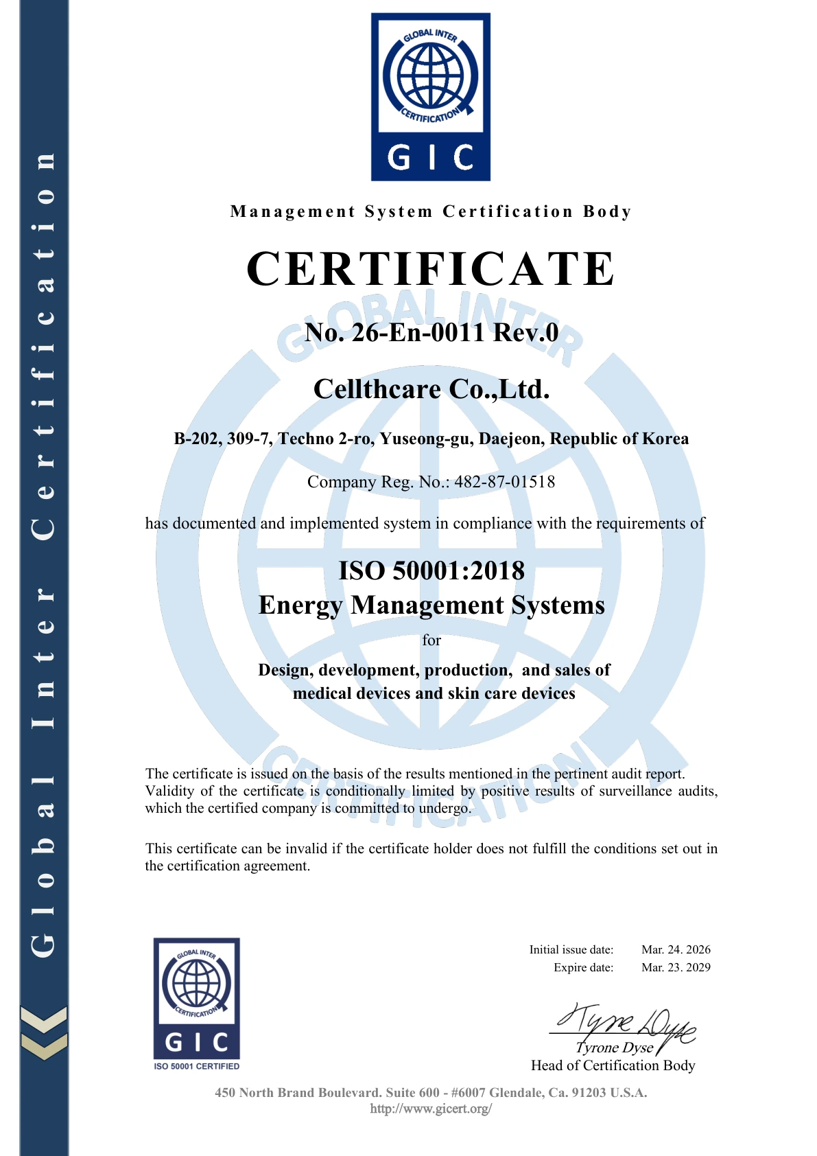 Enlarge ISO 50001 certificate